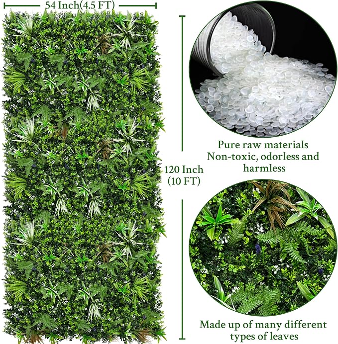ODTORY Artificial Boxwood Topiary Hedges Panels: 54'' x 120'' UV-Protected - Image 2