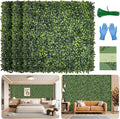 Artificial Grass Wall Panel Screen: 10"x10" 6P UV-Anti Faux Boxwood Panels by BHXCL