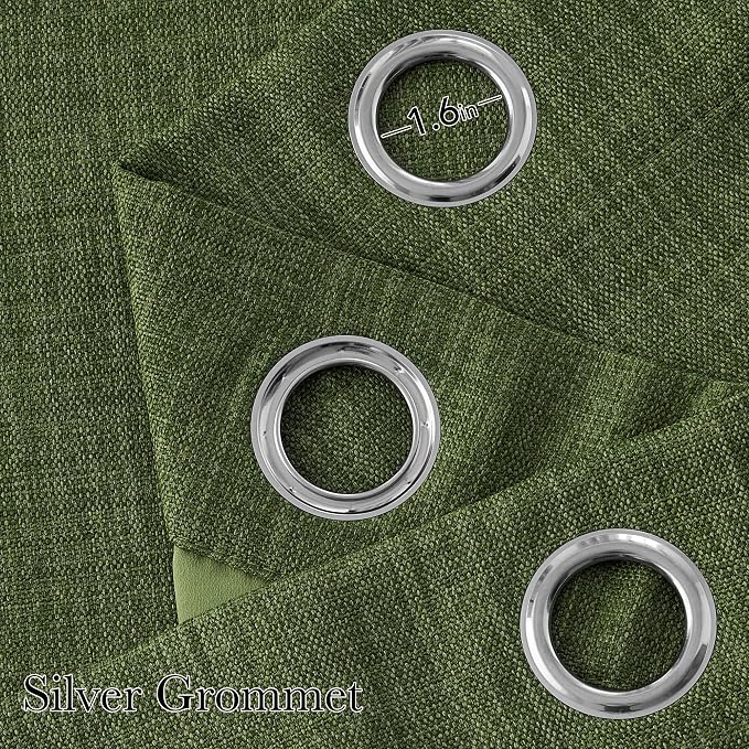NICETOWN Greyish Green Curtains 84 inches Length - Image 2