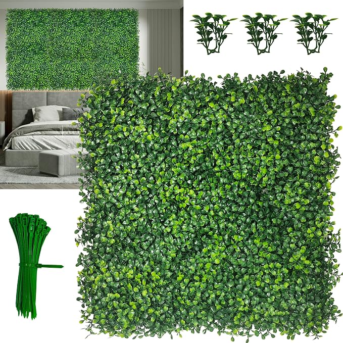 Artificial Boxwood Panels, Garden&Fence Covering Privacy, Backyard and Decor by DOPGIB