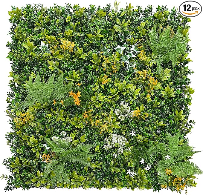 ODTORY Artificial Boxwood Hedges Panels Roll: 20"x20" 12P UV-Anti Faux by ODTORYHOME