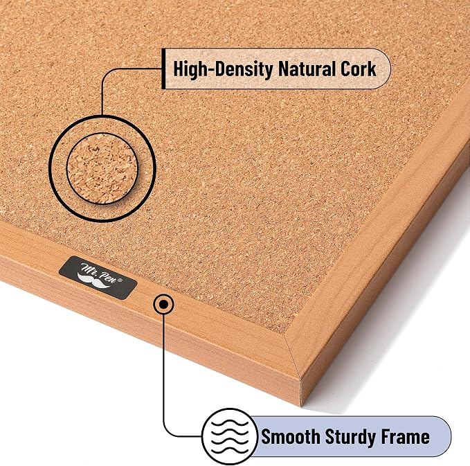 Mr. Pen- Cork Notice Board, 48 X 36 Inches, Cork Bulletin Board - Image 3