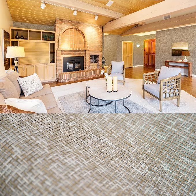 Ansehan Wallcovering W010103 Cosmo Collection 36" W x 8 Yard L, Natural Paper - Image 2