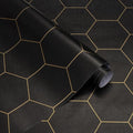 Black and Gold Wallpaper Geometric Peel and Stick Wallpaper by Fiula