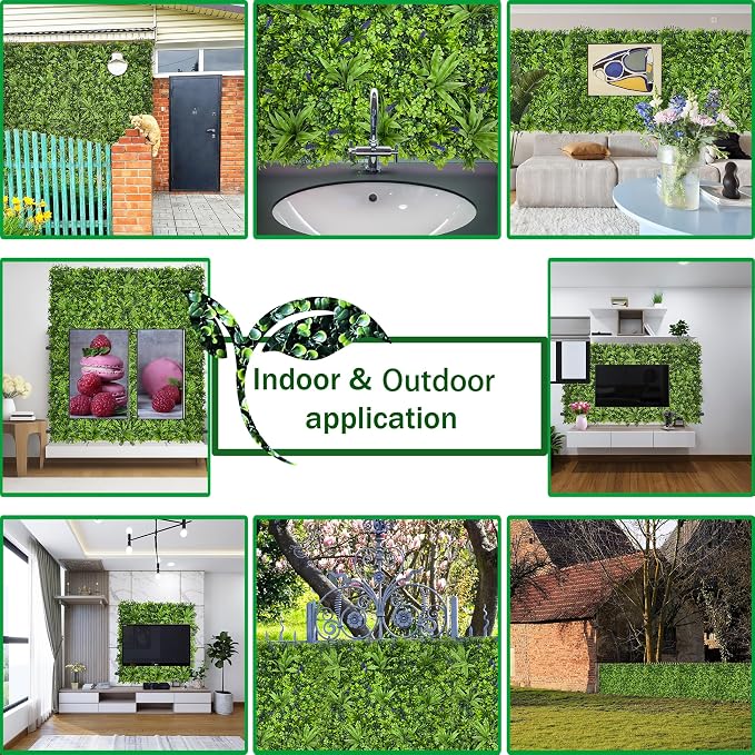 ODTORY Artificial Greenery Wall Roll: 40X120IN UV-Anti Ivy Privacy Fence Wall - Image 5