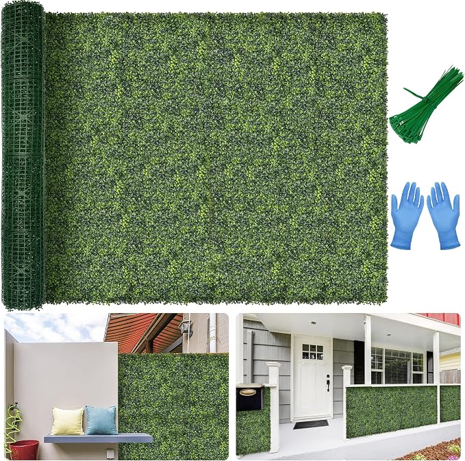 Artificial Boxwood Backdrop Roll: 72"x144" UV-Anti Greenery Faux Grass Hedge by BHXCL