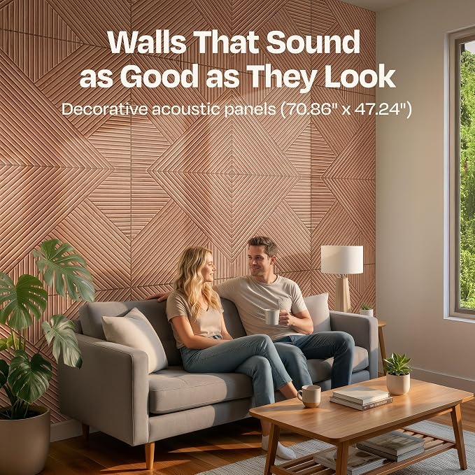 XL Acoustic Wall Panels 6-Pack Decorative Acoustic Panels High Density Sound - Image 2