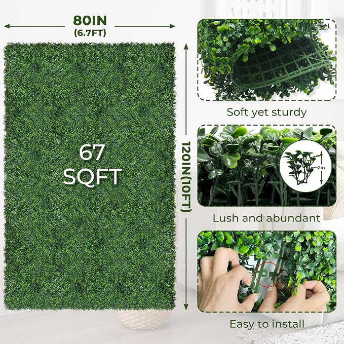 Artificial Ivy Privacy Fence Screen: 80"x 120" 4-Layer Leaf UV-Anti Faux - Image 2