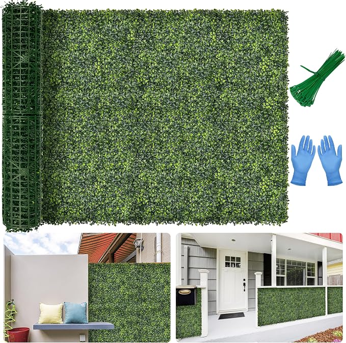 Artificial Boxwood Backdrop Roll: 48"x144" UV-Anti Greenery Faux Grass Hedge by BHXCL
