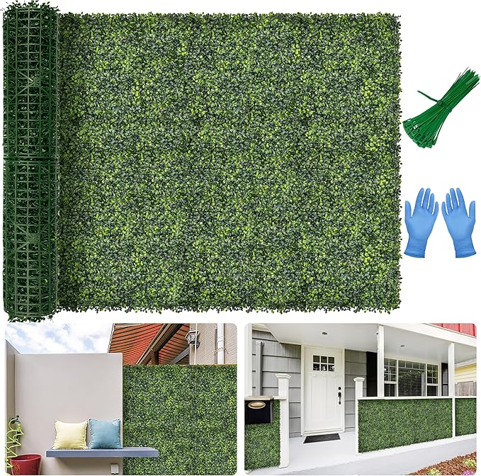 Artificial Boxwood Backdrop Roll: 48"x120" UV-Anti Greenery Faux Grass Hedge by BHXCL