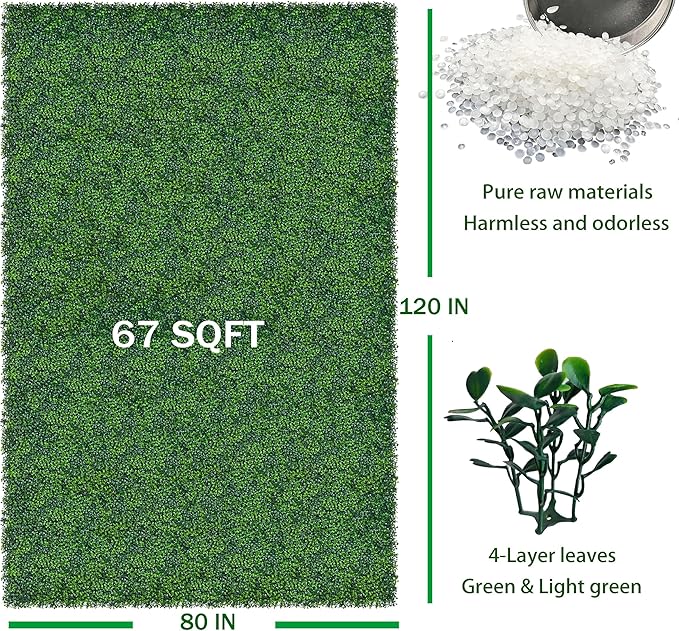 ODTORY Artificial Ivy Privacy Fence Wall Screen: 80X120 in UV-Anti Faux Boxwood - Image 2