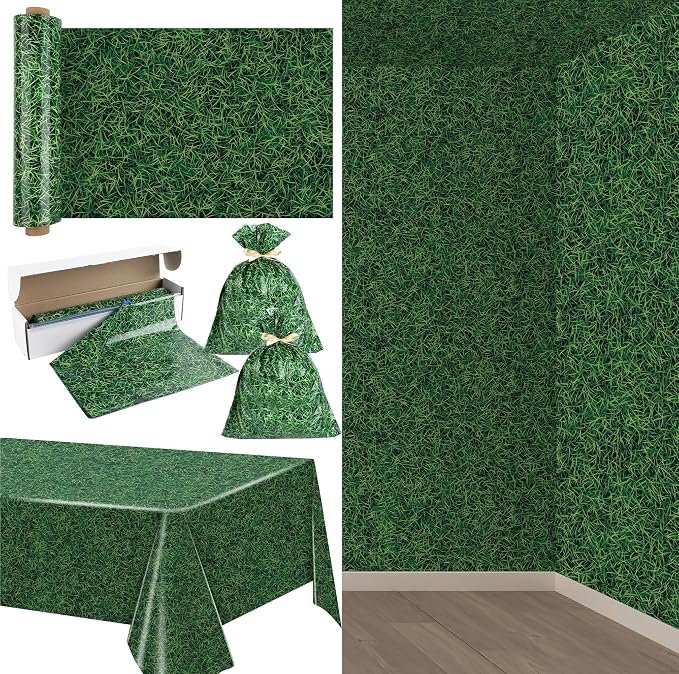 Kochorie 54 Inch x 100 Ft Grass Plastic Table Cloth Roll Disposable Waterproof by Kochorie