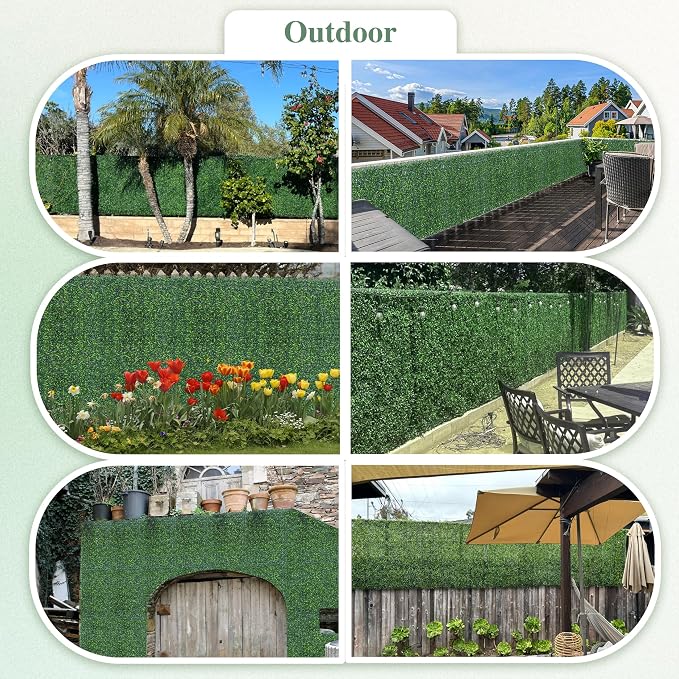 ODTORY Artificial Greenery Grass Wall Panel, 10x10 Inch 6-Pack, UV-Anti Fake - Image 7
