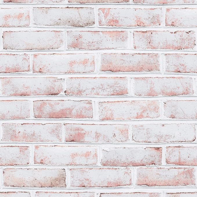 Tempaper White-Washed Brick Removable Peel and Stick Wallpaper, 20.5 in X 16.5 by TempaperCo