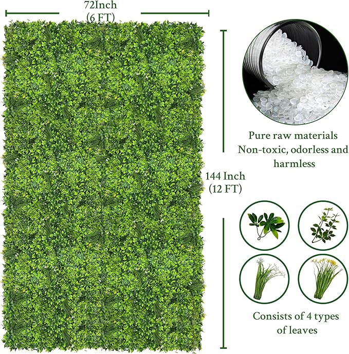 ODTORY Artificial Plant Wall Roll: 72 X144 in UV-Anti Ivy Privacy Fence Screen - Image 2