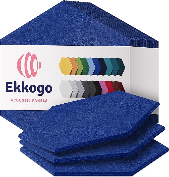 Acoustic Panels 12-Pack Soundproof Wall Panels 14"X12.1"X0.4" Sound Panels High by EkkogoAcousticPanels