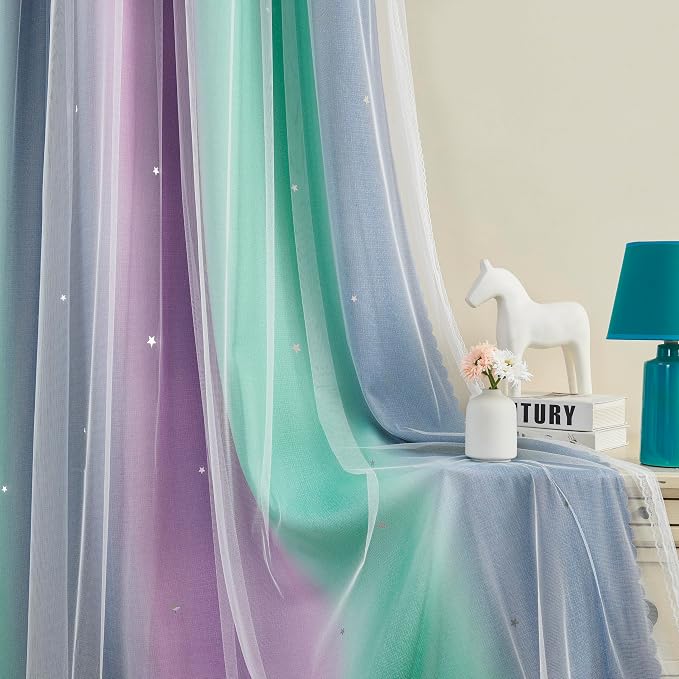 XiDi Purple Grey 84 inchs Long Curtains - Image 7