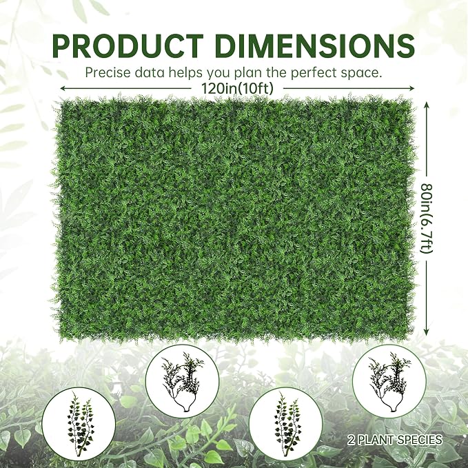 Artificial Green Wall Panels: 80"x120" Boxwood Hedge Green Wall Decor Backdrop - Image 2