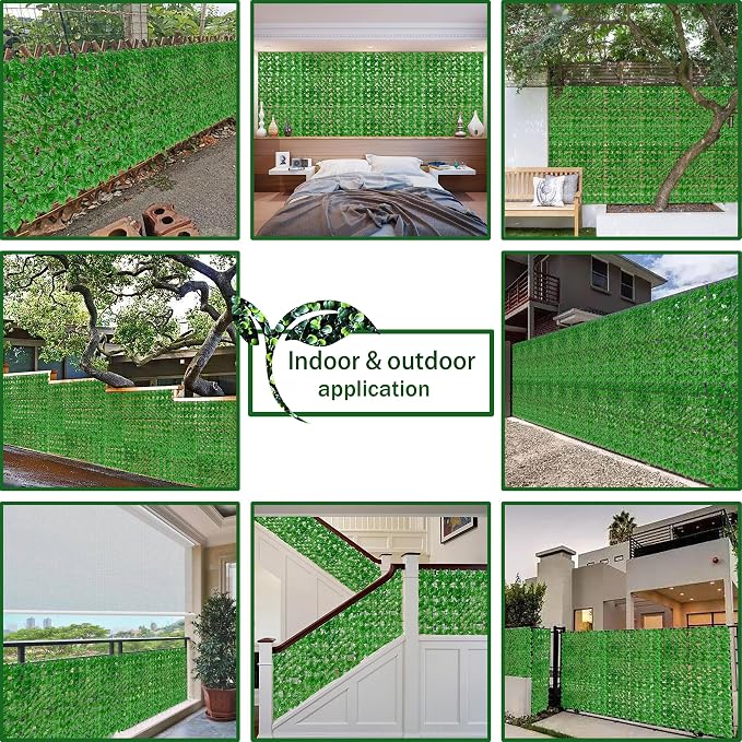ODTORY Artificial Ivy Privacy Fence Wall Screen: 48X120 in UV-Anti Faux - Image 6