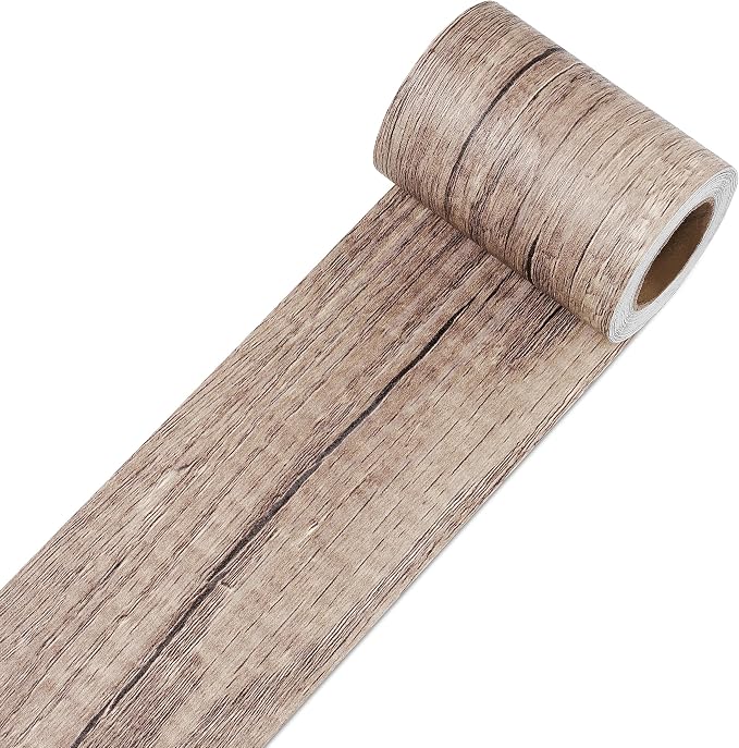 Decotalk Wood Wall Border Wallpaper Border Peel and Stick 3"X590" Wood Contact by Decotalk