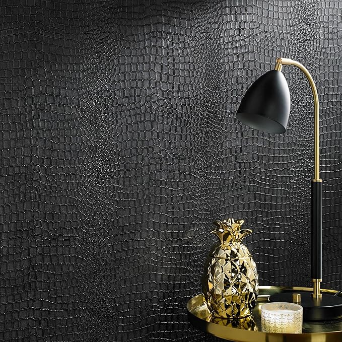 32-659 Superfresco Easy Crocodile Black Wallpaper - Image 2