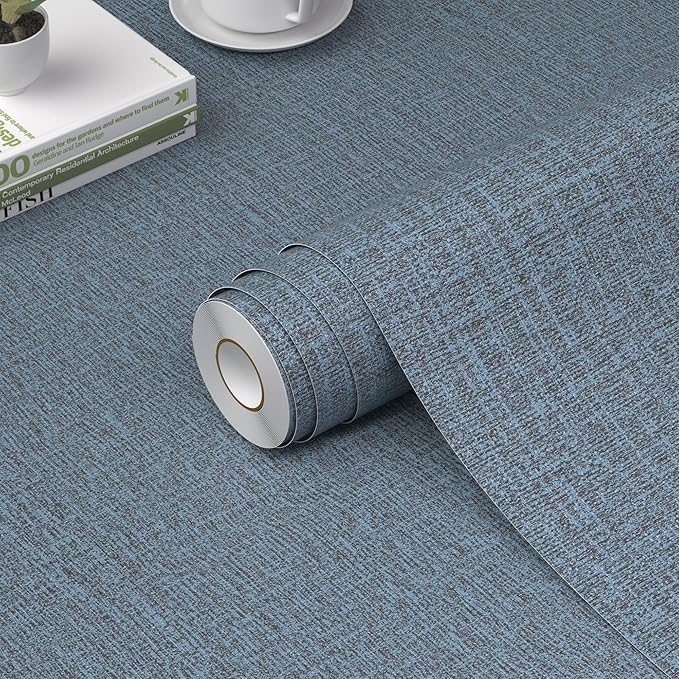 WADILE Grasscloth Peel and Stick Wallpaper 15.7in x 787.4in, Textured Contact by WADILE