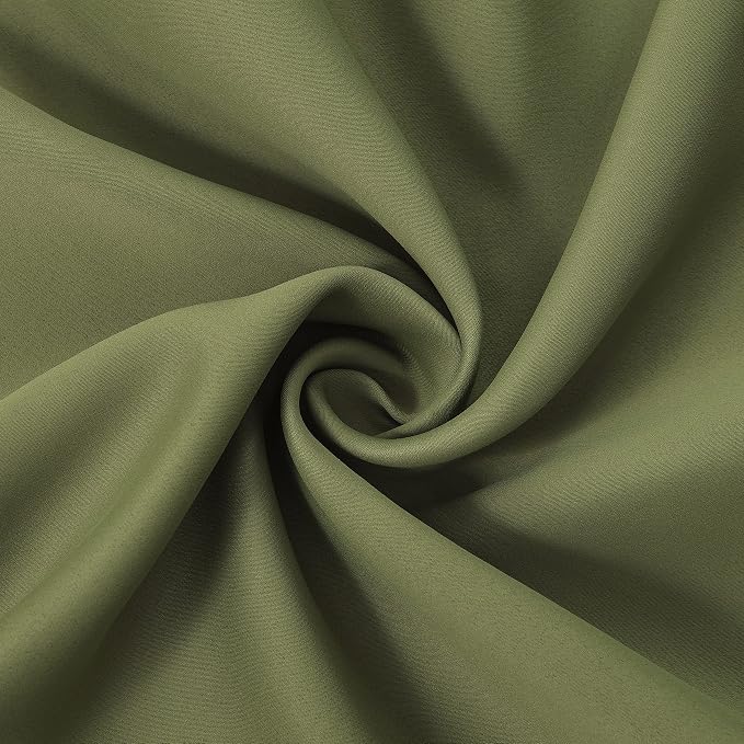 LEMOMO Olive Blackout Curtains/52 x 95 Inch/Set of 2 Panels Thermal Insulated - Image 6