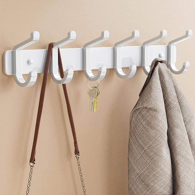 pickpiff Coat Rack Wall Mounted Heavy-Duty: Metal Coat Hanger 6 Hooks by pickpiff