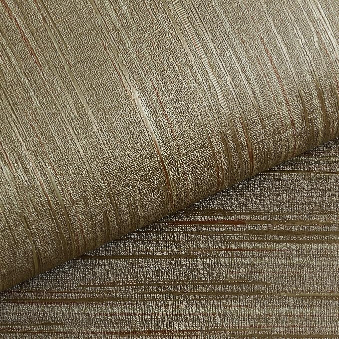 Livelynine 15.8x197 Vintage Gold Peel and Stick Wall Paper Textured Grasscloth - Image 7
