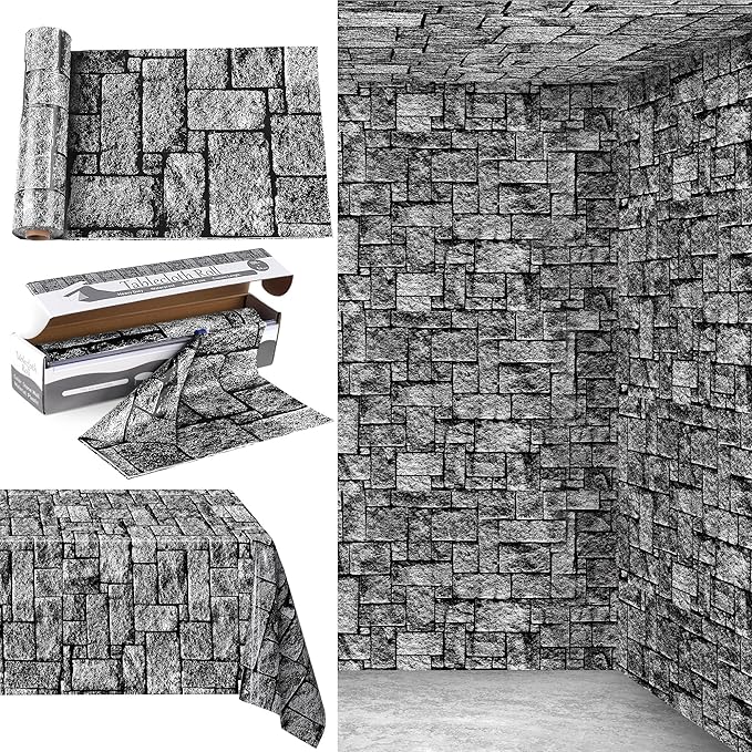 Kochorie 100 Ft x 54 Inch Stone Wall Tablecloth Roll by Kochorie