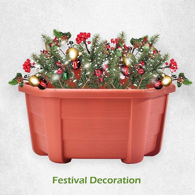 9.8 inch 8 Pack Brick Red Wall Hanging Planters - Image 7