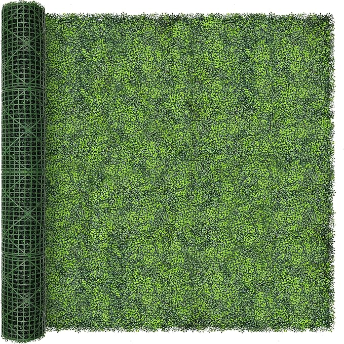 Artificial Ivy Privacy Fence Screen: 80"x 120" UV-Anti Faux Boxwood Roll Grass by DOPGIB