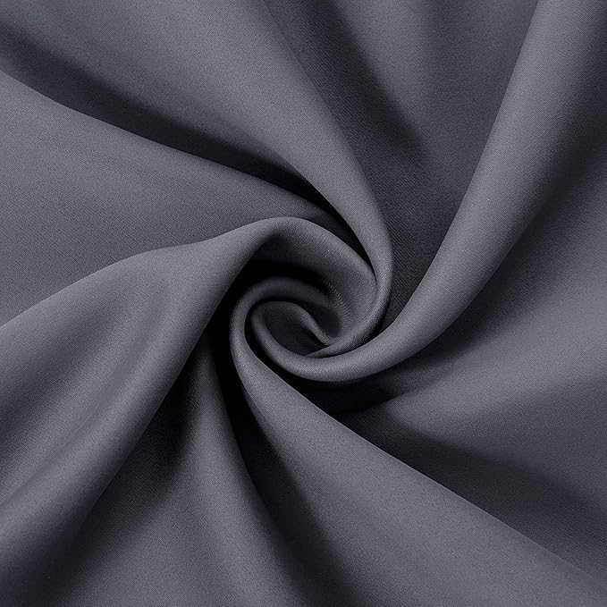 LEMOMO Blackout Curtains 52 x 84 Inch Long Grey Curtains Set of 2 Panels - Image 5