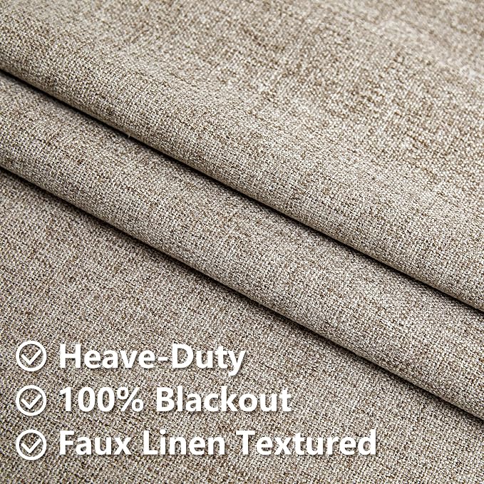IGEMAEVE Linen Blackout Curtains 108 Inches Long - Image 3