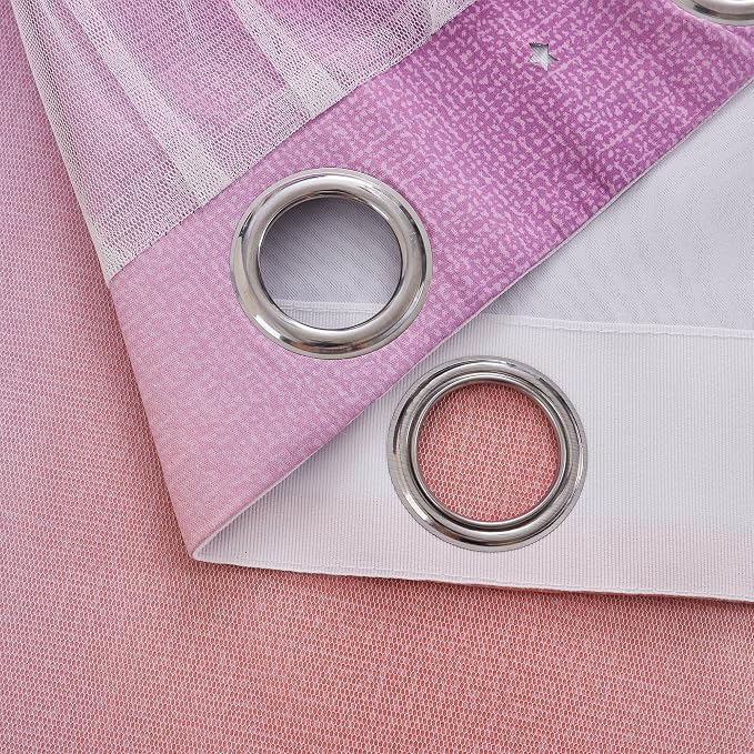 XiDi Pink & Rainbow Curtains for Kids & Girl Room - Image 5