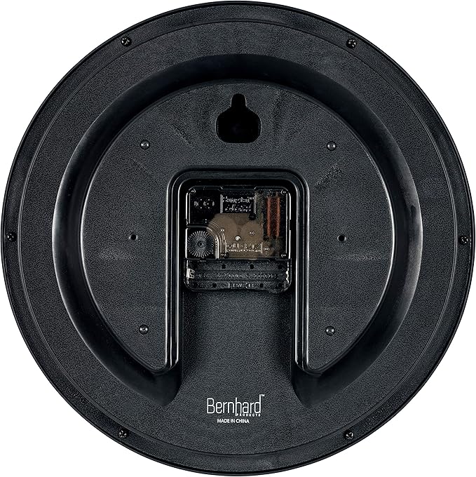 Bernhard Products Black Wall Clock Silent Non Ticking 12 Inch Quality Quartz - Image 6