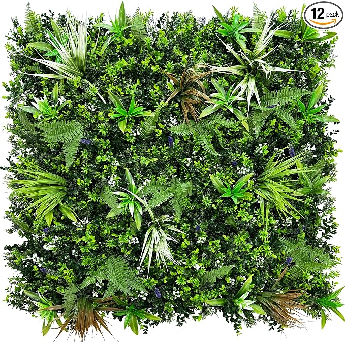 ODTORY Artificial Boxwood Topiary Hedges Panels: 20'' x 20'' 12P UV-Protected by ODTORYHOME