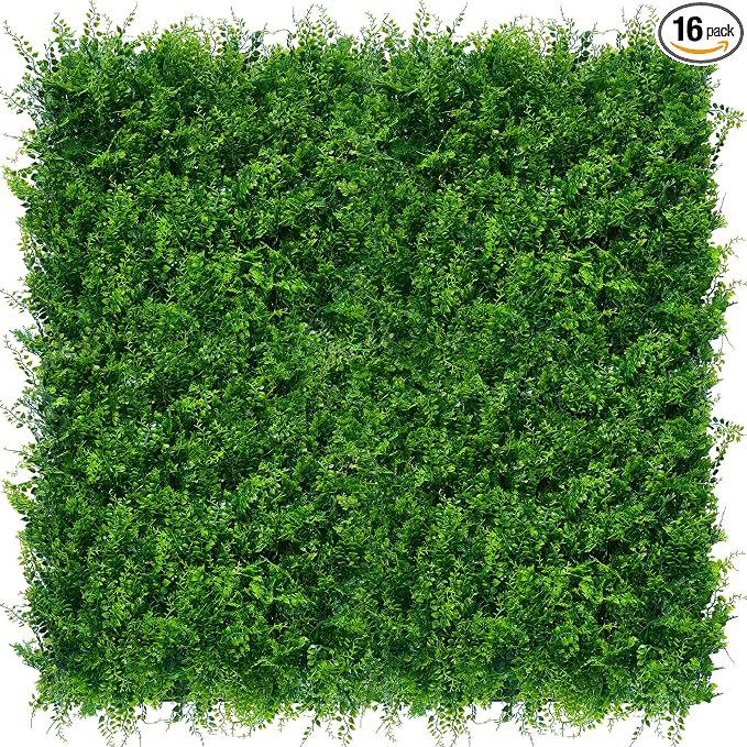 ODTORY Artificial Plants Hedge Wall Panels：20x20 Inch 16P UV-Anti Greenery by ODTORYHOME