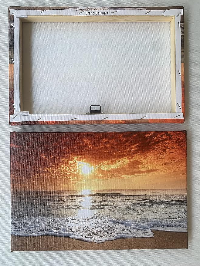 Baisuart-S0150 Canvas Prints Wall Art Sunset Ocean Beach Pictures Photo - Image 7