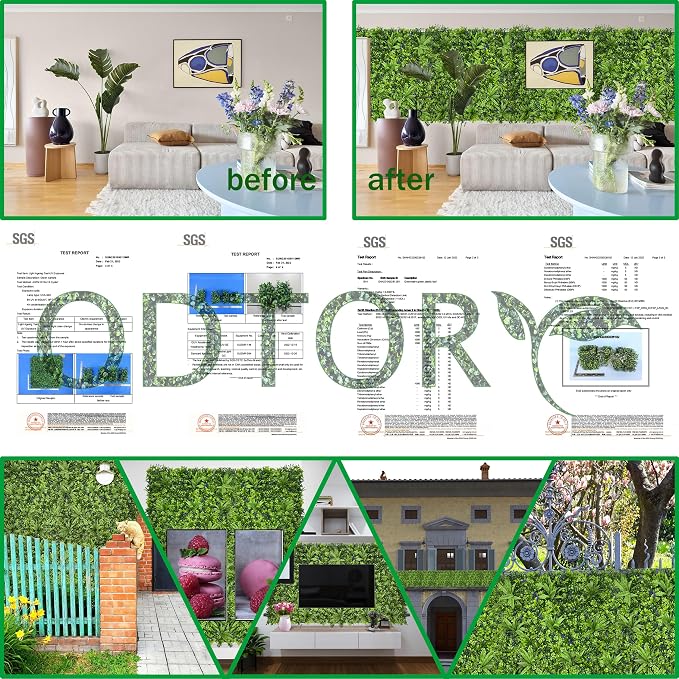 ODTORY Artificial Greenery Wall Roll: 40X120IN UV-Anti Ivy Privacy Fence Wall - Image 6