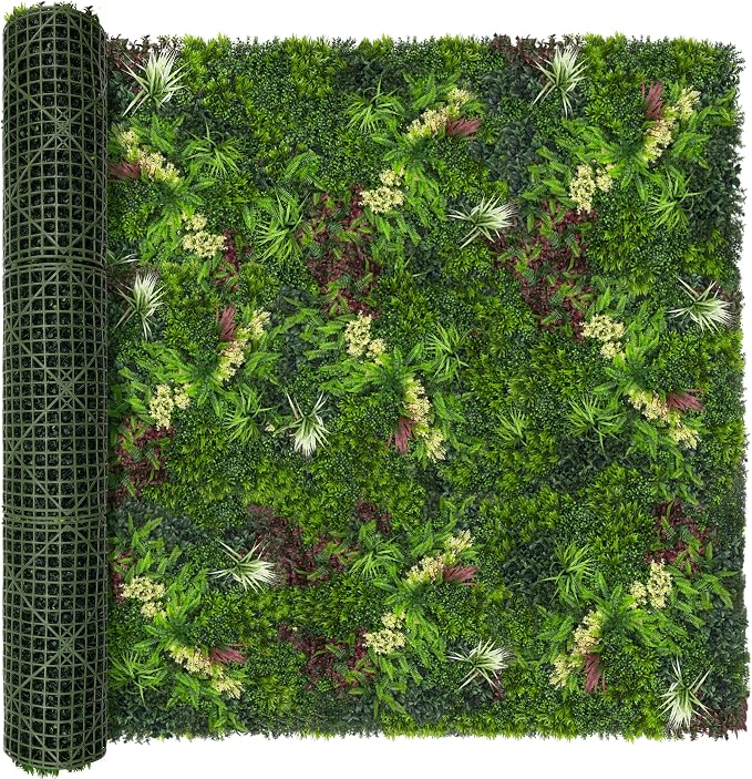 Artificial Ivy Boxwood Roll: 6FTx12FT UV Resistant Green Leaves Faux by DOPGIB
