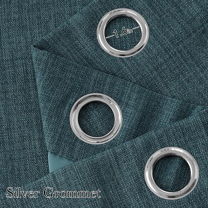 NICETOWN Greyish Blue Room Darkening Curtains 84 inches Long - Image 2