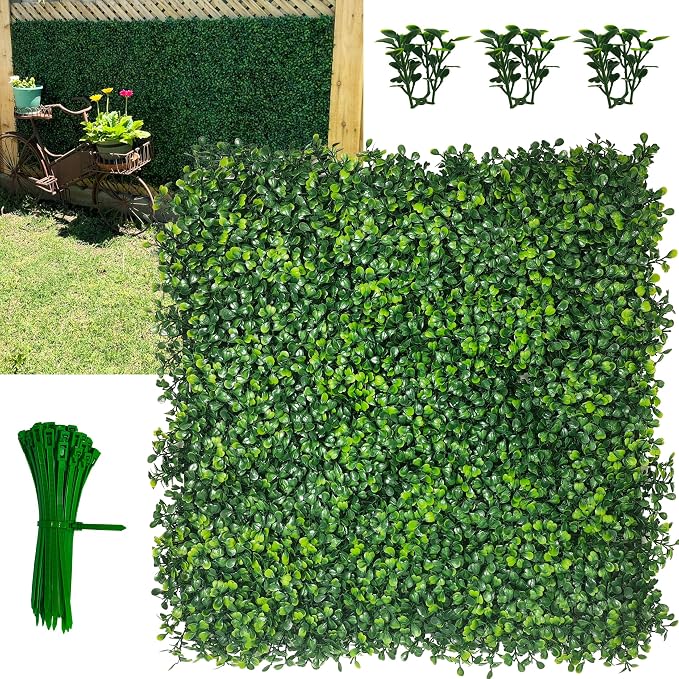 Artificial Boxwood Panels, Garden&Fence Covering Privacy, Backyard and Decor by DOPGIB