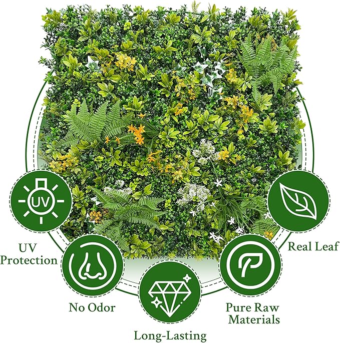 ODTORY Artificial Boxwood Hedges Panels Roll:54'' x 120'' UV-Anti Faux - Image 4