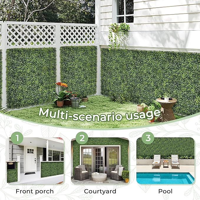 Artificial Boxwood Backdrop Roll: 72"x144" UV-Anti Greenery Faux Grass Hedge - Image 5