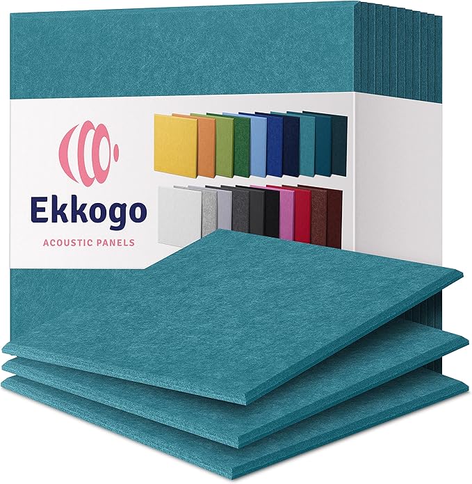 Acoustic Panels 12-Pack Soundproof Wall Panels 12"X12"X0.4" Sound Panels High by EkkogoAcousticPanels