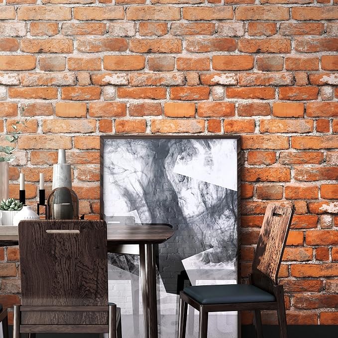 Faux Brick Peel and Stick Wallpaper 17.7" x 197" Contact Paper - Image 4