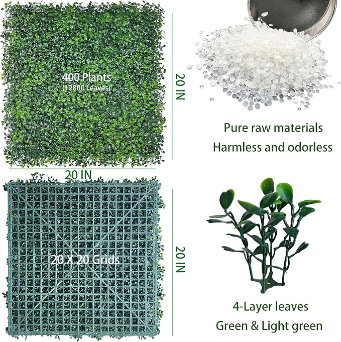 ODTORY Artificial Grass Wall Backdrop Panels: 20X20 in 24P UV-Anti Greenery - Image 2