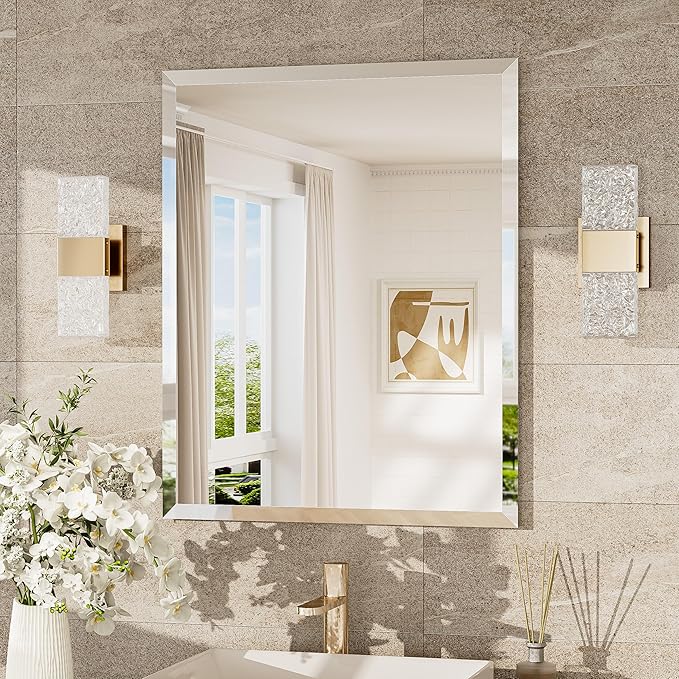 TokeShimi 24x30 Frameless Bathroom Mirror by RefinedBathroomAccessories
