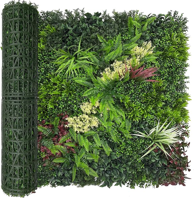 Artificial Ivy Wall Boxwood Roll: 40"x120" UV Resistant Green Leaves Faux by DOPGIB